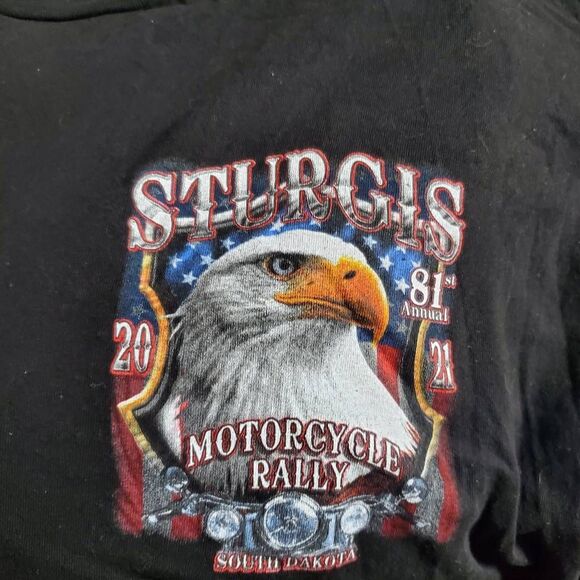 Sturgis 2021 Motorcycle Rally T-Shirt Men’s XL Black Bald Eagle Graphic Tee - Picture 5 of 6